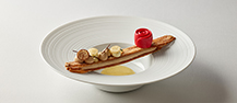 Feuilletage, Caramel Cream, Hibiscus Sorbet