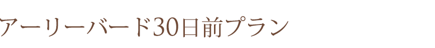 アーリーバード30日前プラン